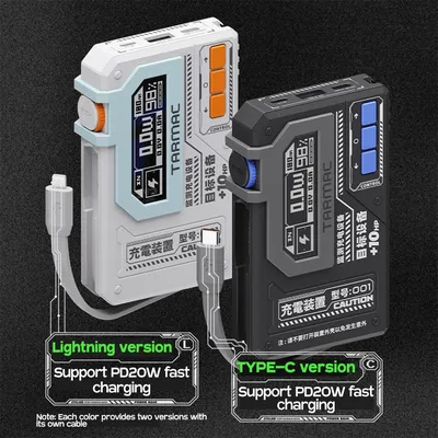 MagSafe Pixel Display Screen Magnetic Suction Power Bank 10000mah PD20W SCP22.5W With Line Parking Apron Wireless Fast Charging