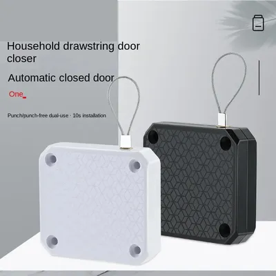 Household Punch-Free Drawstring Door Closer Bedroom Door Sliding Door Automatic Return Simple Mute Entry Door Door Closer