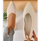 New Women Pointed Toe Flat Office Boat Solid Color Knitted Slip on Shoes Casual Breathable Ballet