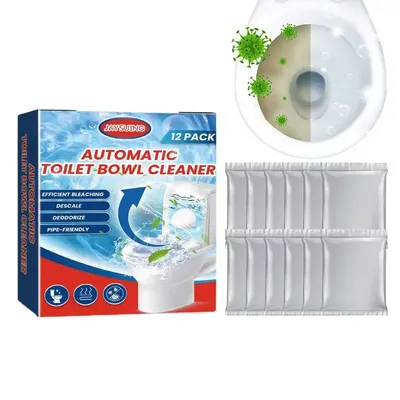 12pcs Toilet Bowl Cleaner Tablets Automatic with Bleach Toilet Bowl Cleaner Toilet Descaling
