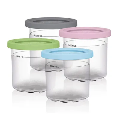 4Pcs Ice Cream Pints Cup For Ninja Creamie Ice Cream Maker Cups Reusable Can Store Ice Cream Pints