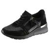 Keilsneaker WALDLÄUFER "H-CLARA-SOFT", Damen, Gr. 8 (42), schwarz, Veloursleder, Textil, Lackleder, sportlich, Schuhe Sneaker, mit komfortabler Orthotritt-Ausstattung, Weite H
