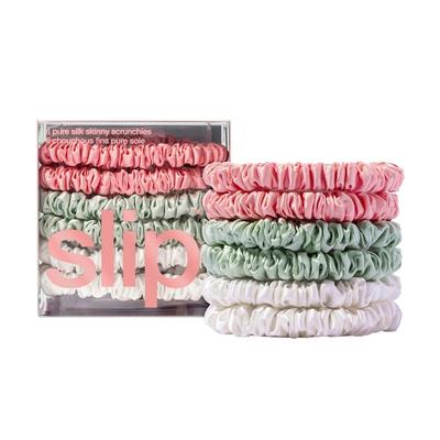 Slip Pure Silk Skinny Scrunchies - Bellerose Haarschmuck 2x Rosa + Weiße 2 Mint Image