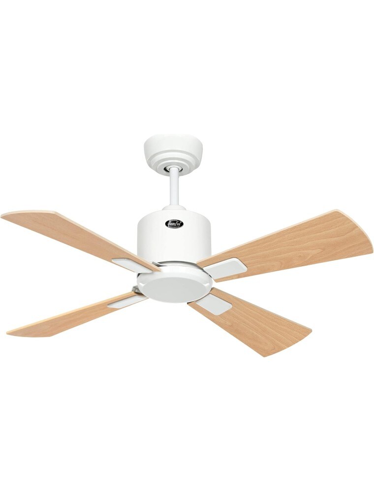 eco neo III 92, wlan-ventilator ohne licht, weißes gehäuse, flügel aus ahorn und buche, casafan Image