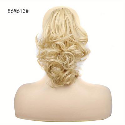 12 Inch Claw Clip In Curly Wavy Ponytail Hair Extensions Fluffy Short Curly Fake Hair Extensions Synthetic Fiber Ponytail Extensions Hair Accessories