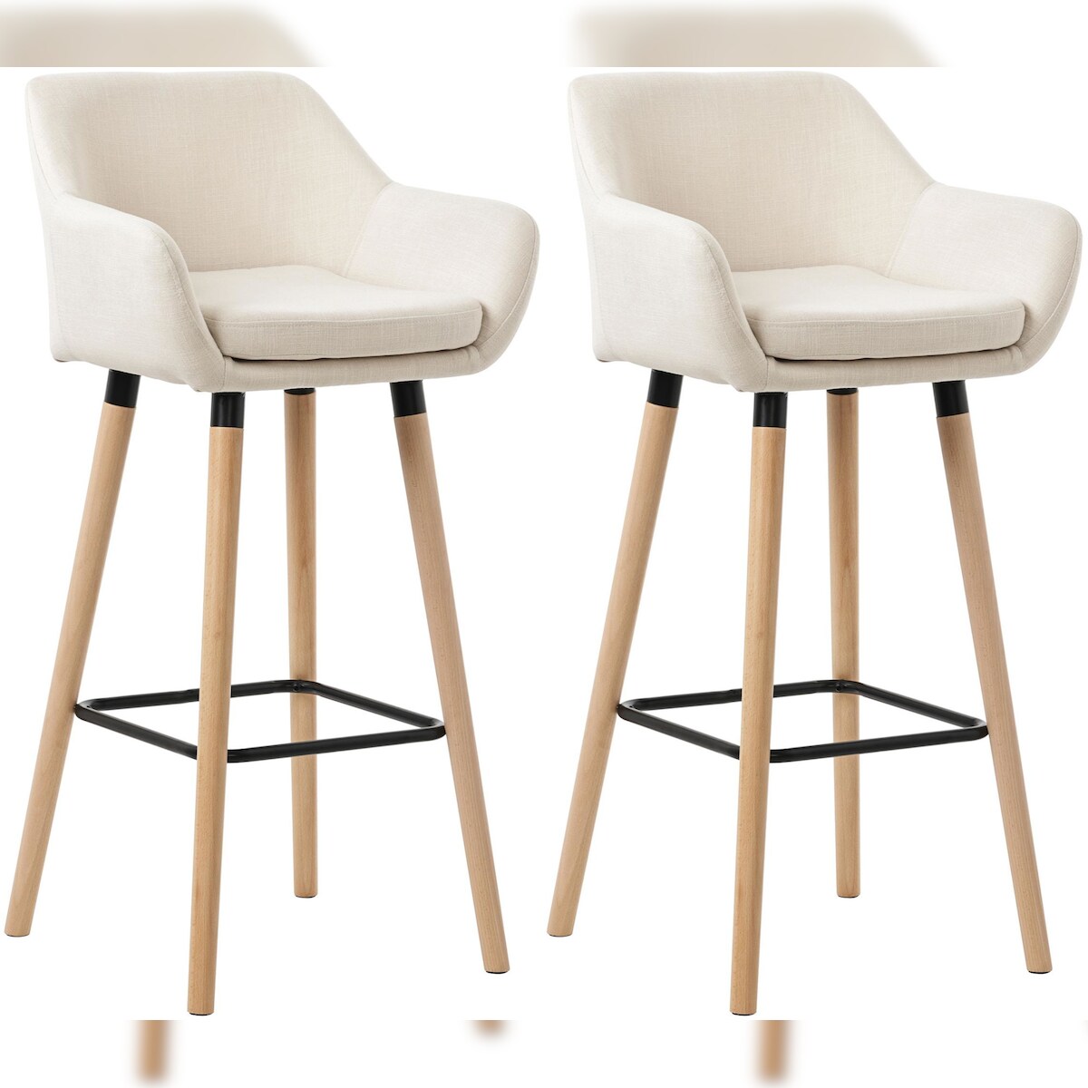 CLP 2er Set Barhocker Grant Stoff beige Image