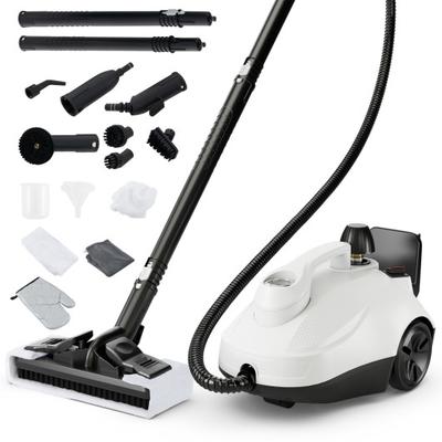 Costway Multipurpose Steam Cleaner 1800W Portable Household Steamer with 61 oz Tank-Gray & White