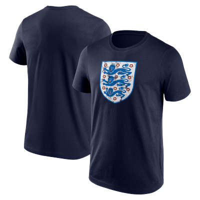 England Distressed Retro Grafik-T-Shirt – Marineblau – Herren Image