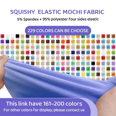 Color 161~200 Stretch Mochi Smooth Minky Fabric Hopen 95% Polyester 5% Spandex Stretch 4 Side Plush