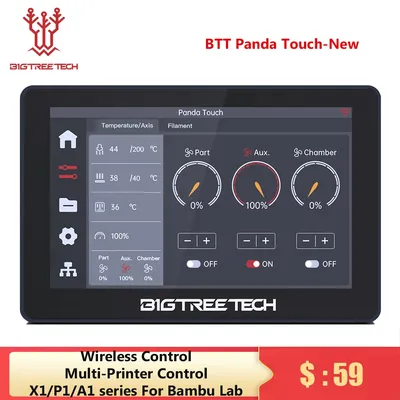 BIGTREETECH Panda Touch 5 Inch Touch Screen Wifi Display For Bambulab P1P P1S Multi-Printer Control Wireless Klipper Screen