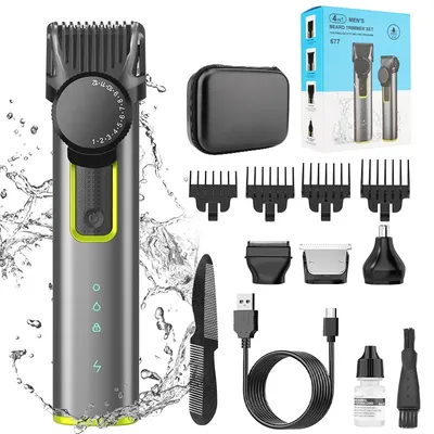 4 IN 1 Hair Cutting Kits 677 Professional Electric Trimmers Shaver Storage Package USB IPX5