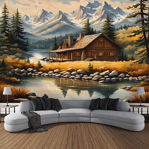 Natur Landschaft Ansicht hängen Wandteppich Wand Kunst große Wandteppich Wandbild Dekor Fotografie Hintergrund Decke Vorhang Haus Schlafzimmer Wohnzimmer Dekoration Bauernhaus Wandtuch XXL Natur Image