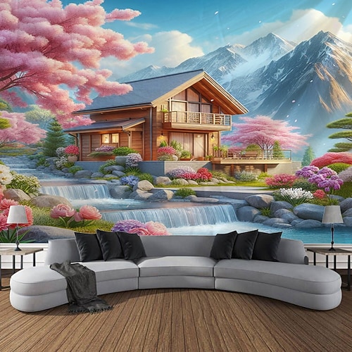 Natur Landschaft Ansicht hängen Wandteppich Wand Kunst große Wandteppich Wandbild Dekor Fotografie Hintergrund Decke Vorhang Haus Schlafzimmer Wohnzimmer Dekoration Bauernhaus Wandtuch XXL Natur Image
