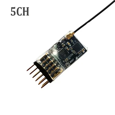 ELRS 2.4G 5CH PWM ExpressLRS Receiver with 2.0dBi 2.4G Copper Pipe Antenna Support ELRS 3.0 PWM/CRSF