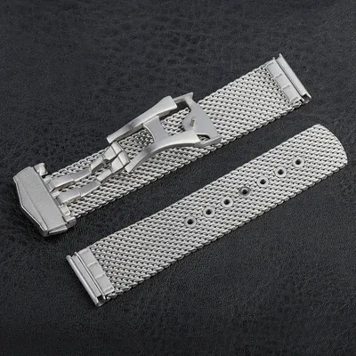 Heimdallr Mesh Watch Strap for NTTD Steel For Sea Ghost 20mm Stainless Steel Folding Clasp Mens