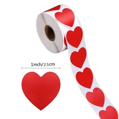 Heart shape of Red Stickers seal labels 50 Labels stickers scrapbooking for Package and wedding