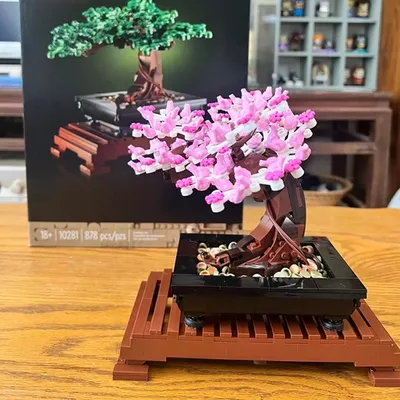 Bouquet Bonsai Baum Pflanze Baustein Ziegel Modell Home Dekoration Pflanze Spielzeug Geschenkset Image
