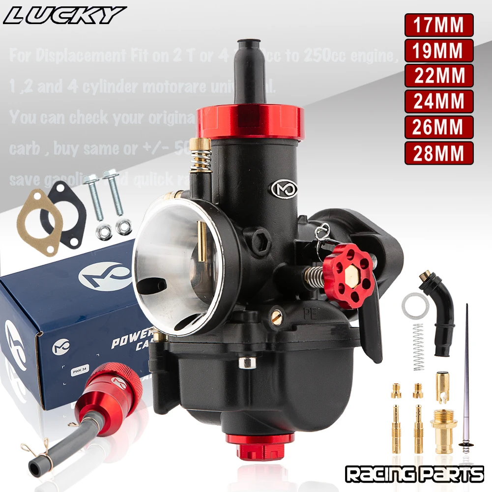 Motorrad 2T 4T Vergaser PE17 19 22 24 26 28mm Flansch Autocycle Carb mit Carb Jets für Yamaha Kawasaki Suzuki Dirt Bike ATV