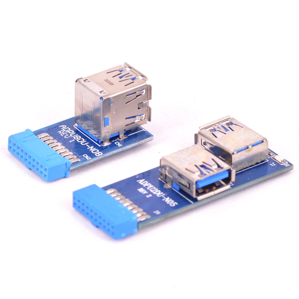 Motherboard USB 3,0 Hub 19pin USB 3,0 zu Dual USB 3,0 A Buchse Port Konverter Karte USB 3,0 Adapter Karte für Drahtlose Maus Wlan Image