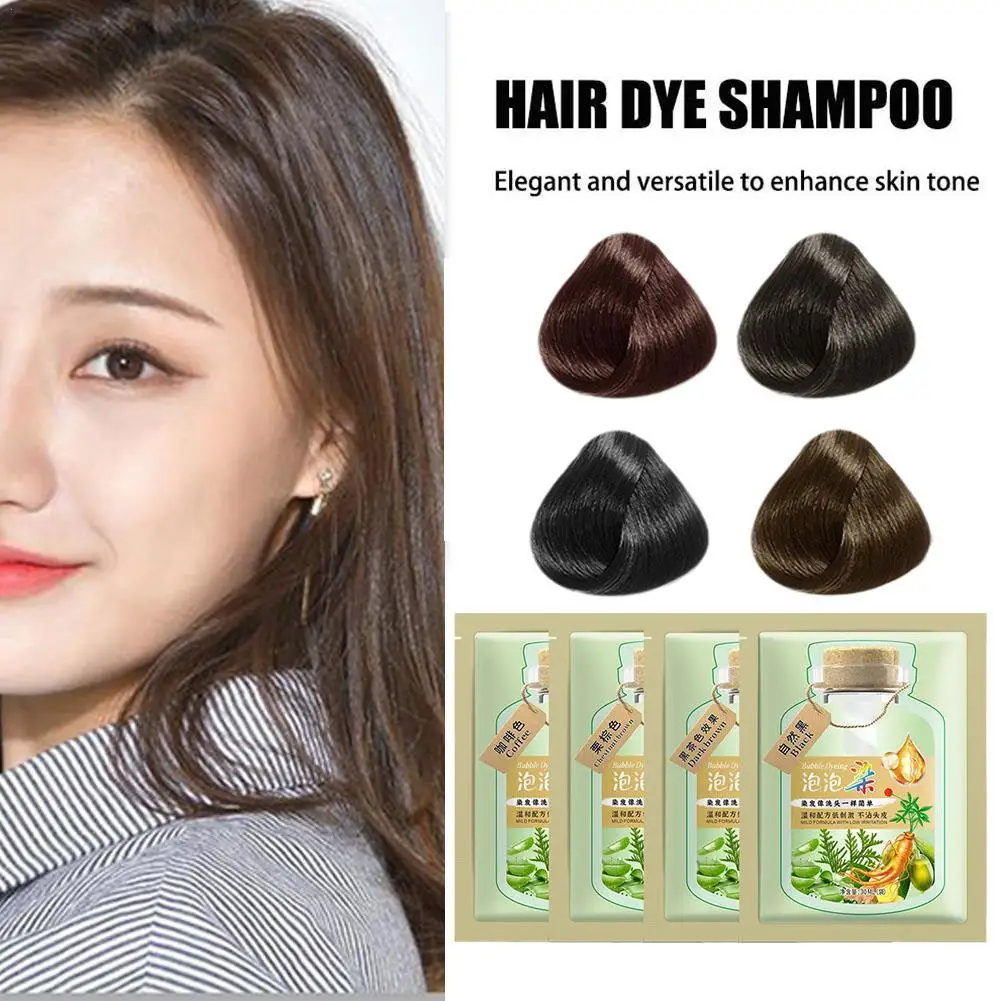 Bubble Hair Dye Shampoo natürliche Pflanzen blase Haar färbemittel Creme lang anhaltende graue Haar abdeckung und effektives Haar färbe shampoo
