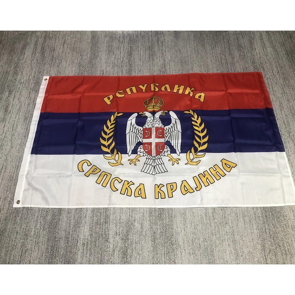 Benutzerdefinierte Flagge 90 x 150 cm Russische Serbien-Staatsflagge 3 x 5 Fuß Serbien hängende Flaggen einzelne bedruckte Banner Image