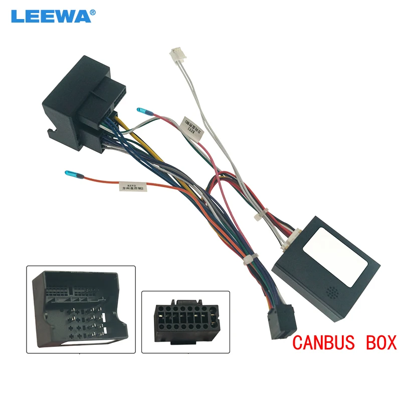 LEEWA Car Audio 16Pin Stromkabel-Adapter mit Canbus-Box für Mercedes-Benz E-Klasse W211/W220 Stereo-Stecker Kabelbaum # CA7013 Image
