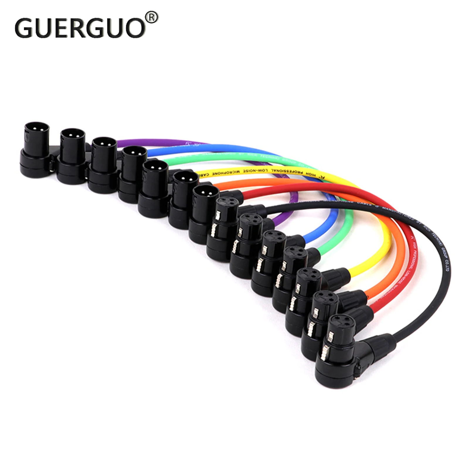 XLR-Kabel, 90-Grad-Stecker auf Buchse, Audiokabel, Kanone, symmetrisches XLR-Karton-Mikrofon, Mischpult, Soundkarte, Verlängerungsleitung Image