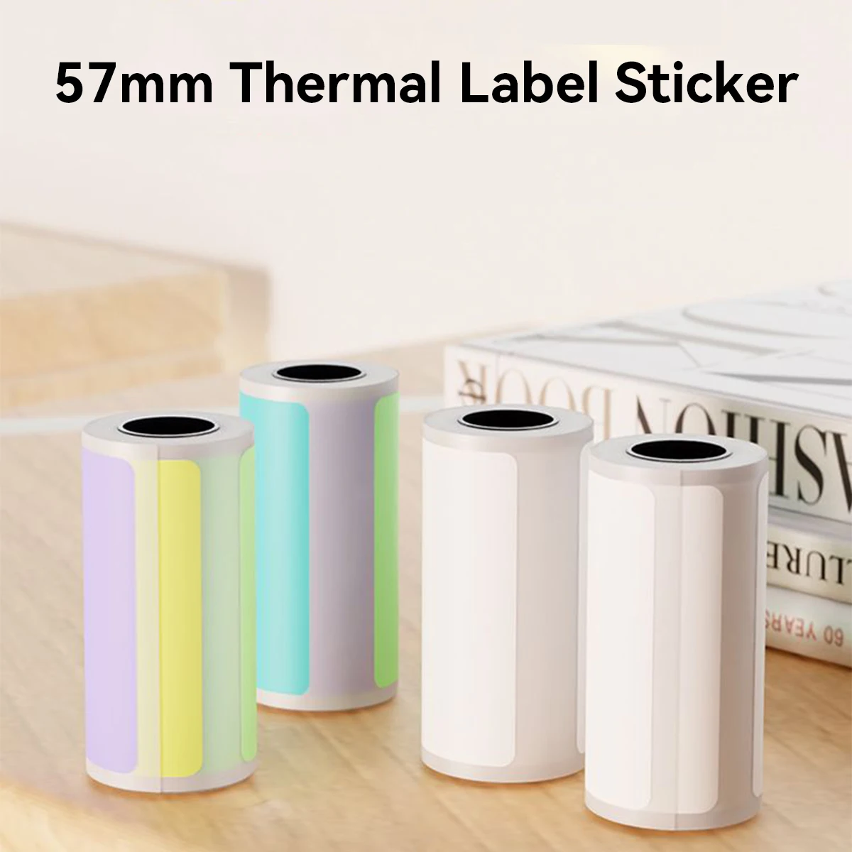 57mm Rollen Thermopapier selbst klebende Drucke ti ketten papiere Aufkleber für Taschen-Thermo-Mini drucker für Papier ang für t02/m02 Image