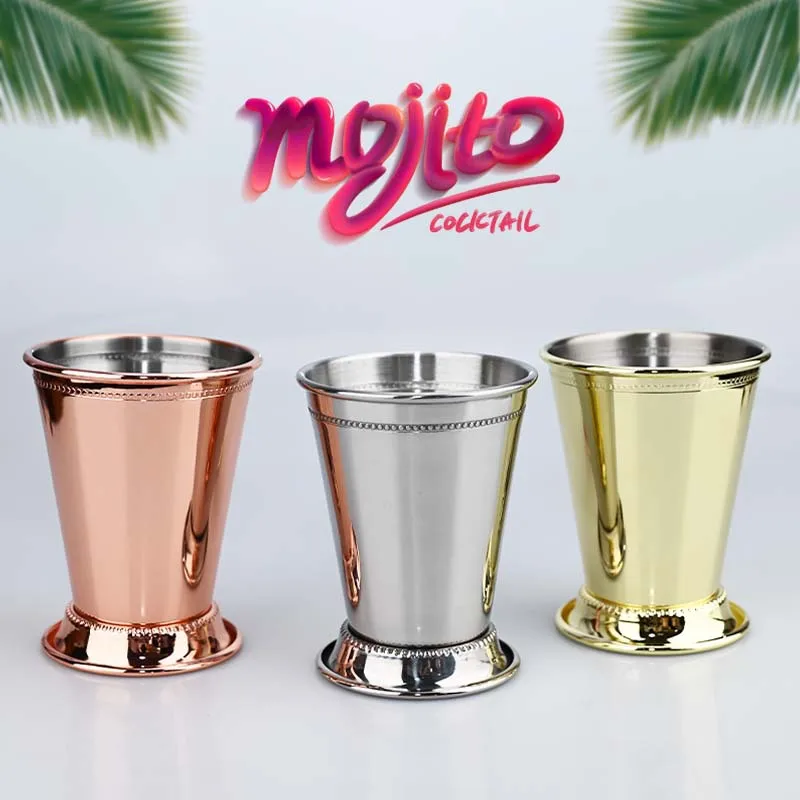 350ml Minze Julep Becher Edelstahl Cocktail becher gemischte Getränke Becher Martini Mojito Getränk Bar Party Bierkrüge Julep Weinglas Image