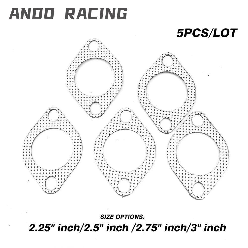 5 teile/los Aluminium 2,25 zoll 56mm Auto Motor Auspuff Dichtung Fallrohr Flansch Universal Auspuffrohr Dichtung mit zwei löcher YC 101291 Image