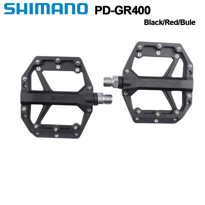 SHIMANO PD-GR400 GR500 Flachpedal Schwarz/Blau/Rot Ein Paar Fahrradpedal für All Mountain Casual Trail Riding Original