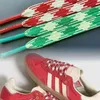 Hohe Qualität Rot Grün Gitter Schnürsenkel Frauen Trend Persönlichkeit Turnschuhe Sport Casual Basketball Diamant Grid Schuhe Schnürsenkel