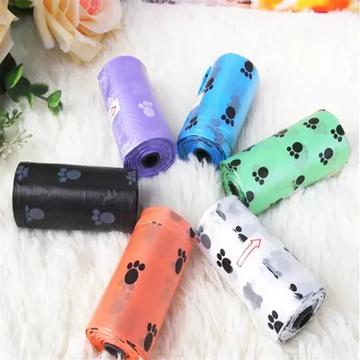 15 Stück/1 Rolle Pet Waste Clean Poop Bags Haustier Hund Waste Poop Bag mit Aufdruck Doggy