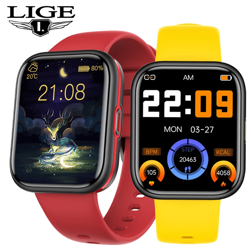 LIGE Original Smart Uhr Männer Frauen NFC Smart Armband Sport Fitness Wasserdichte 1,91 zoll Männer Smartwatch Für XIAOMI Android IOS Image