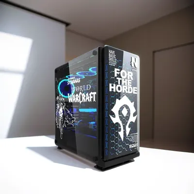 World of Warcraft Vinyl Aufkleber für PC-Fall, Persönlichkeit Graffiti Dekor Aufkleber für ATX Gaming Computer Chassis Haut, wasserdicht Image
