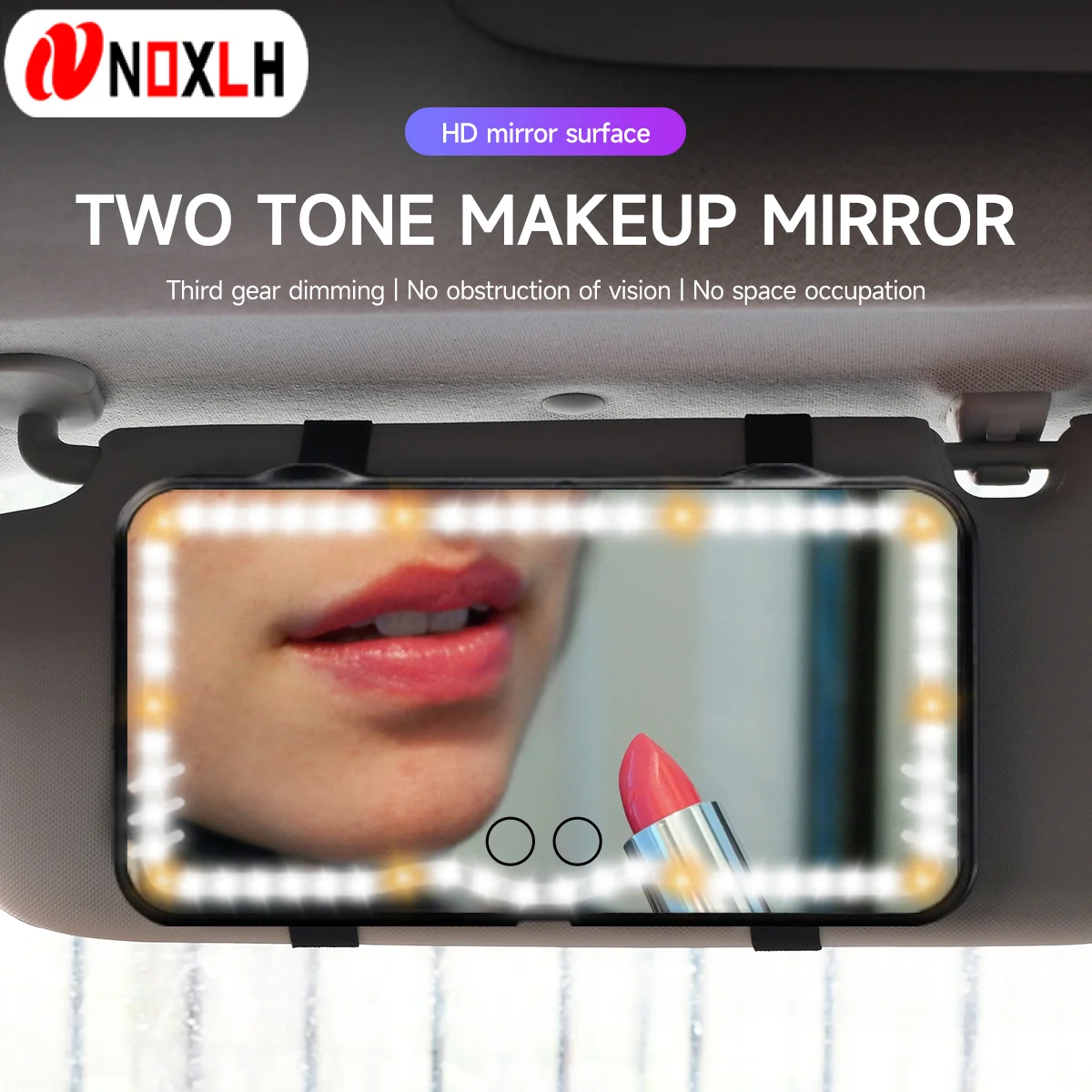 LED Auto Make-up Spiegel Sonnenblende HD Spiegel Platte Rückspiegel dimmbar Touchscreen zweifarbiges Licht mit USB-Aufladung Kosmetik spiegel