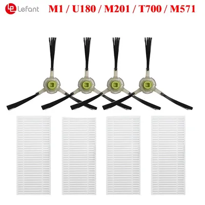 4 Seitenbürsten + 4 HEPA-Filter für Lefant M1 U180 M201 T700 M571 OKP K8 K7 Image