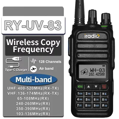 Full Band 136-520Mhz Handheld Ham Radio With AM/FCC/NOAA Functions For baofeng uv 5r quansheng dmr walkie talkie