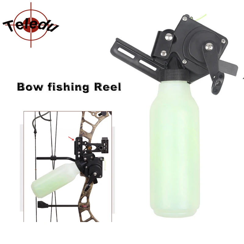 Tiro con l'arco Mulinello da pesca con arco Mulinello da pesca con arco Spincast con corda da 20 m per arco ricurvo Arco composto Caccia Tiro Strumento per la pesca con l'arco