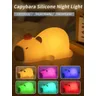 Cute Cartoon Capybara Silicone Night Light LED Capybara Night Lamp USB ricaricabile Dimming Sleep