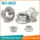 10 pezzi in acciaio inossidabile 304 M3 M4 M5 M6 M8 M10 M12 M14 M16 M20 dado flangiato esagonale