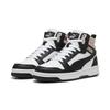 Sneaker PUMA "Rebound Sneakers Erwachsene", Gr. 44.5, schwarz-weiß (weiß schwarz mauve mist pink), Obermaterial: Synthetik; Futter: Textil; Innensohle: Textil; Laufsohle: Gummi, Schuhe