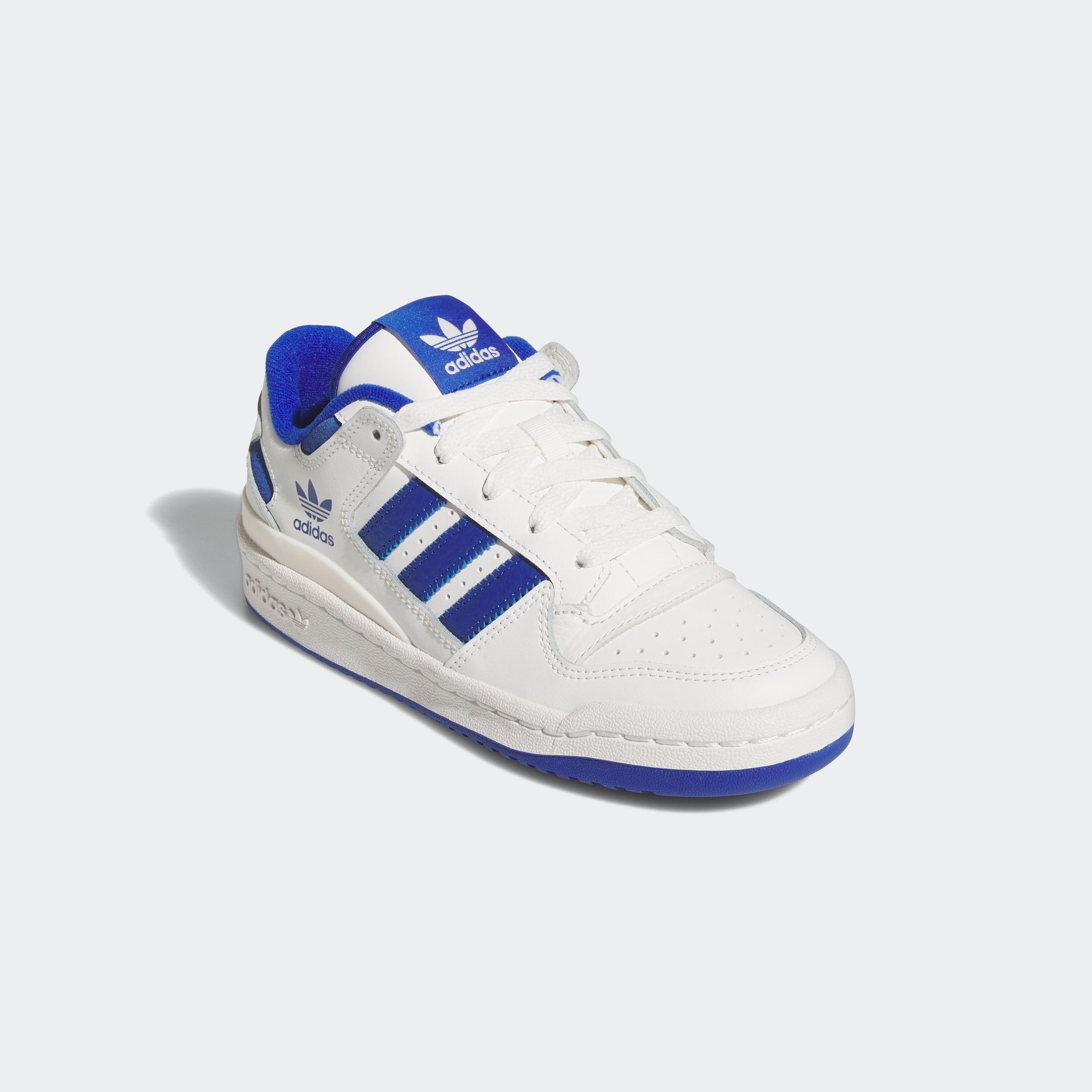 Sneaker ADIDAS ORIGINALS "FORUM LOW CL", Mädchen, Gr. 37, weiß (core weiß, royal blau, core weiß), Baumwolle, Schuhe Sneaker, für Kinder