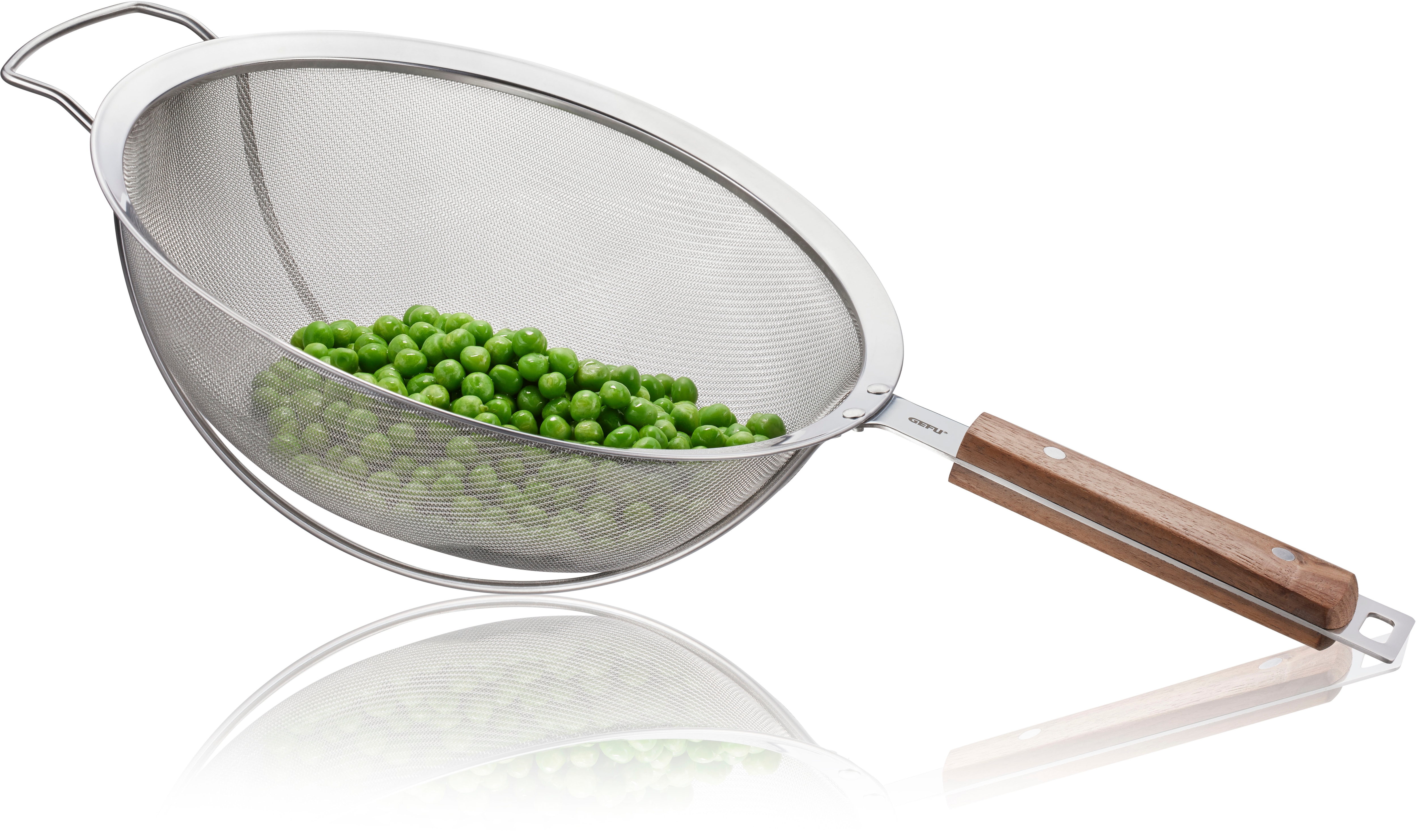Küchensieb GEFU "PASSO", silber (silberfarben), B:25cm H:10cm L:45cm Ø:24cm, Edelstahl, Küchensiebe, Edelstahl, vielseitig