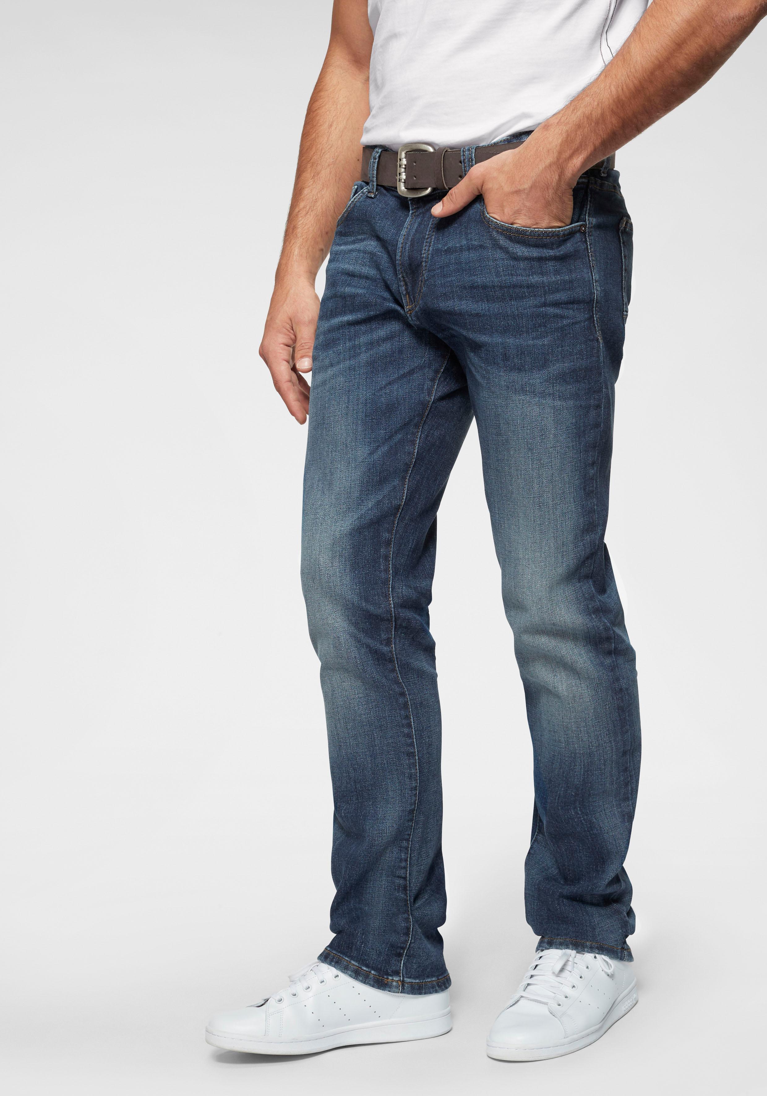 Regular-fit-Jeans CAMEL ACTIVE "HOUSTON", Herren, Gr. 30, Länge 34, blau (mid blau), Denim/Jeans, Obermaterial: 89% Baumwolle, 8% Polyester, 3% Elasthan, regular fit lang, Jeans, im klassischen 5-Pocket-Stil, Topseller