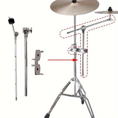 TEMU Adjustable Angle Cymbal Stand With Clamp, Jazz Drum Water Cymbal Half Stand Bracket, Universal Cymbal Holder Expansion Rack With Clip
