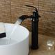robinet de lavabo - cascade bronze huilé central mitigeur monotroubath taps / laiton