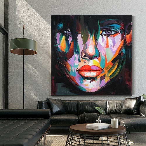 Handgemacht Hang-Ölgemälde Handgemalte Quadratisch Abstrakt Menschen Modern Ohne Innenrahmen (ohne Rahmen) Image