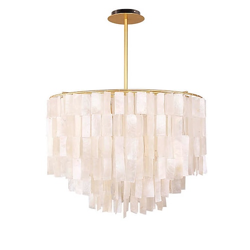 Capiz Kronleuchter 4-flammig 50 cm Kronleuchter Metallgehäuse lackierte Oberflächen modern Image