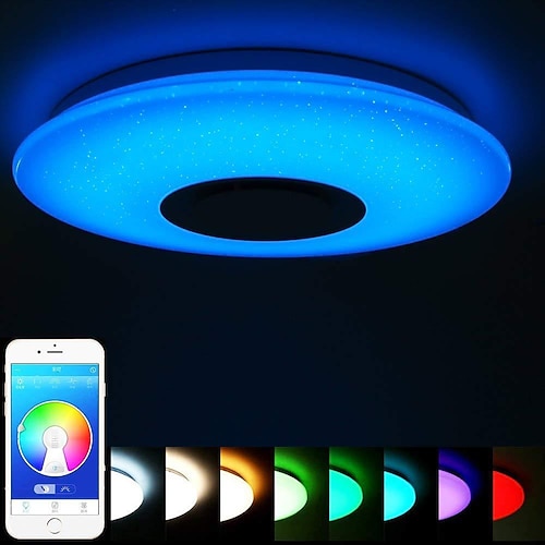 40 cm deckenleuchte bluetooth musikabsorption lichtkuppel führte buntes geschichtenlicht handy smart app hauptschlafzimmer licht Image